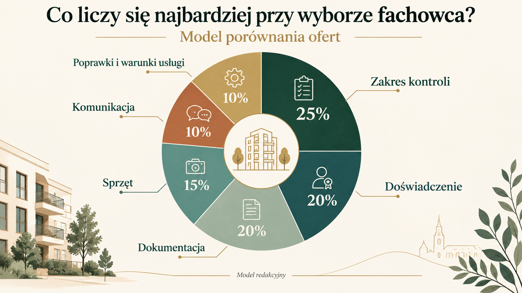 Model 100 punktów do porównania fachowców przed odbiorem mieszkania